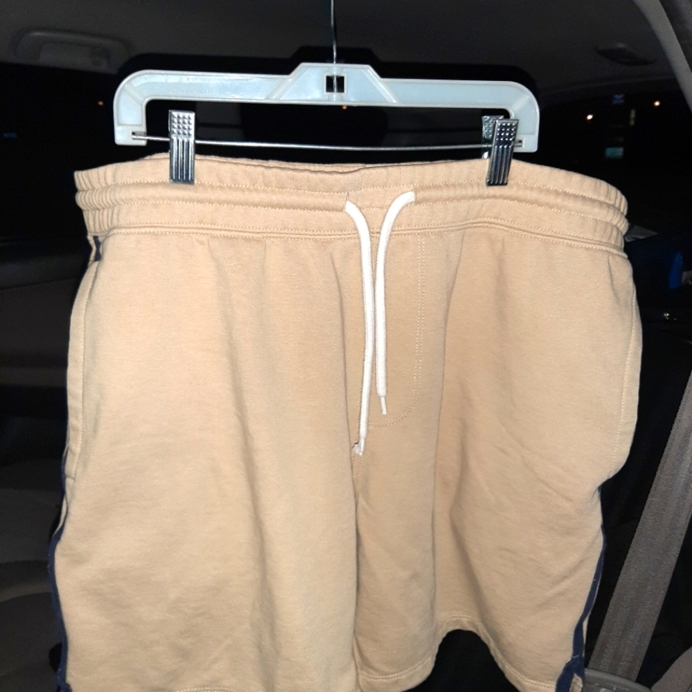 Tan casual shorts with drawstring